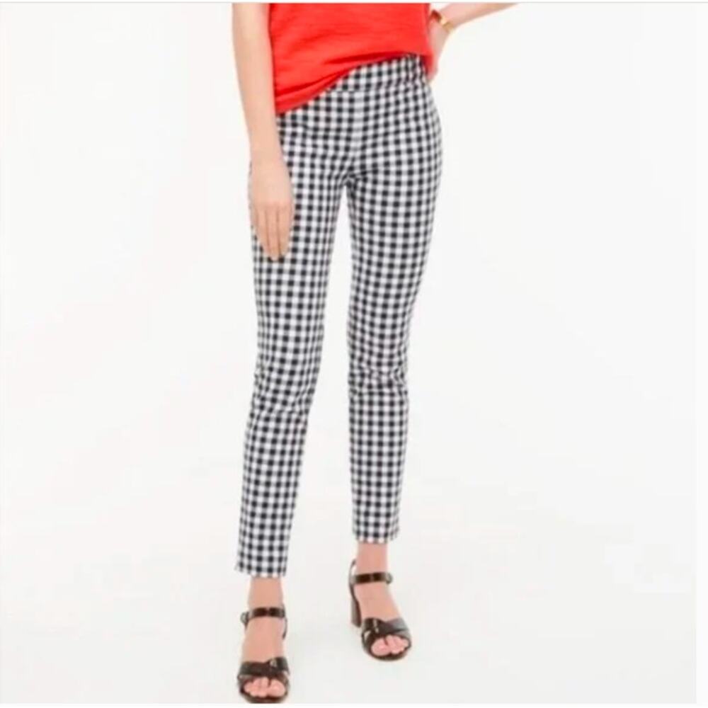 J. Crew Factory Navy Gingham Winnie Pants Size 8